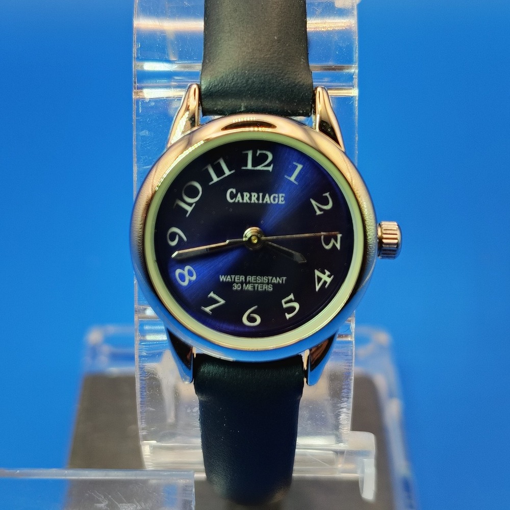 New 2015 Carriage By Timex 21mm Women's Quartz Watch Blue Sunburst New